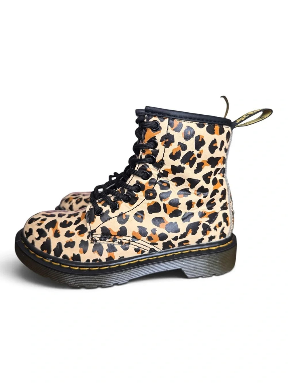 Dr. Martens 1460J Leopard Print Girls Combat Boots US 12